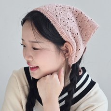 Hans帽子 復古針織蕾絲髮巾 三角頭巾 頭部圍巾
