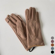 페이퍼먼츠 여성용 벨벳안감 고급 스웨이드 스티치 터치 장갑 23620