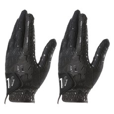 Volvik 男士V型圖案Hyperflex萊卡高爾夫球手套 左手用 2件組, 1套, 黑色