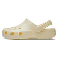 crocs 卡駱馳 中性款亮面經典克駱格洞洞鞋, 奶油黃色(209609-76O), 265
