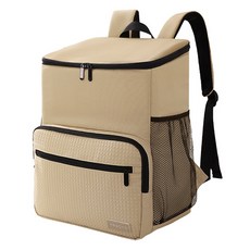 Ez2mk G14 캠핑 피크닉 테이크아웃 보온 보냉 대용량 배낭, 브라운, 23L