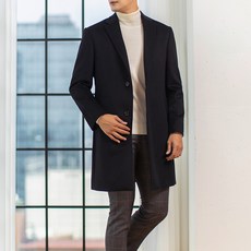 Manitsuit 男士素色徹斯特菲爾德羊毛大衣