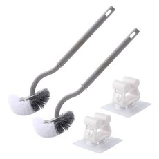 모나코올리브 매직클린 에스커브 변기솔 2p + 이지걸이 2p 세트, 그레이(변기솔), 1세트