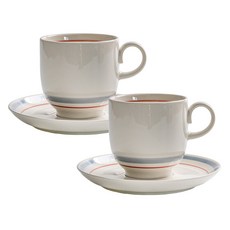 Kanesuzu Fog Line 咖啡杯 265ml + 杯碟組, 藍色, 2套
