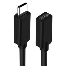 Type-C to Type-C公對母充電傳輸延長線, 0.2m, 黑色, 1條