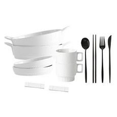 릴루아즈 2인 양식 홈세트, 블랙, 10종, 1세트