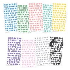Recoz 字母貼紙包 手帳裝飾 拍立得裝飾貼紙 9件組, 1套, 字母模糊