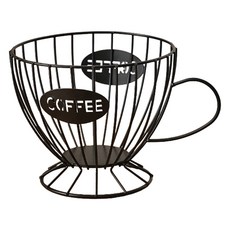 Toppia 簡便便利咖啡膠囊收納盒, 咖啡杯字樣 黑色, 1個