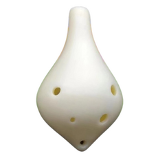 JK 高品質初學者用防碎裂6孔中音C調陶笛, 長吹嘴 米白色, 單一商品, 1個