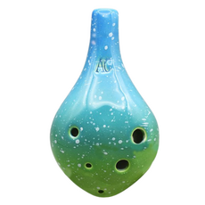 JK 繁星夜空 6孔中音C調陶笛, 長吹嘴(天空藍), 單一商品, 1個