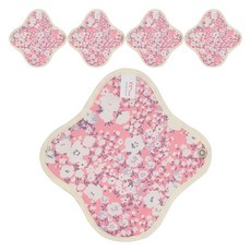 eechae 粉紅花朵棉布衛生棉, 1入, 5個