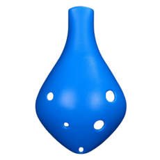 JK 高品質初學者用防碎裂6孔中音C調陶笛, 長吹嘴 藍色, 單一商品, 1個