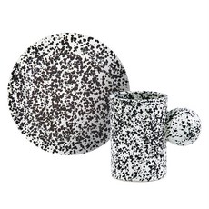 달마시안 점박이 브런치 머그 + 원형접시 M 1인 세트 2p, 블랙, 머그 + 접시, 1세트