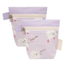 semoms Pocky 雙面防水藥袋 2入, 抱抱團紫色