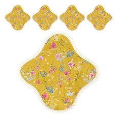 eechae 純棉衛生棉 黃色花卉, 護墊, 5個, 1入