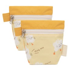 세맘스 포키 양면방수 약파우치 2p, 허그뭉치옐로우