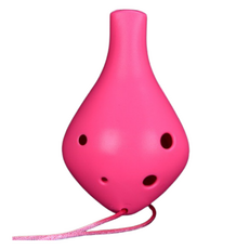 JK 高品質初學者用防碎裂6孔中音C調陶笛, 長吹嘴 玫瑰紅, 單一商品, 1個