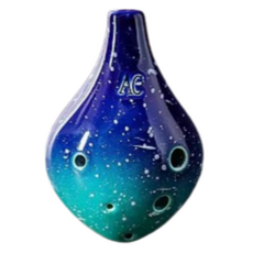 JK 繁星夜空 6孔中音C調陶笛, 短吹嘴(薄荷色), 單一商品, 1個