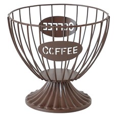 탑피아 심플 커피 캡슐 보관함 + 받침대, 커피색원형컵형커피홀더, 1개