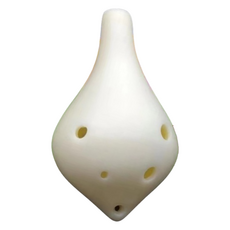 JK 高品質初學者用防碎6孔中音C調陶笛全配組, 1套, 單一商品, 長吹嘴 米白色