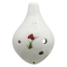 JK 6孔中音C調化石陶笛, 短吹嘴(蝴蝶), 單一商品, 1個