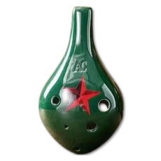 JK 繁星夜空 6孔中音C調陶笛, 長吹嘴(綠星), 單一商品, 1個