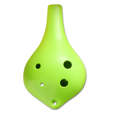 JK 高品質初學者用防碎裂6孔中音C調陶笛, 長吹嘴 淺綠色, 單一商品, 1個