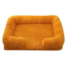 밍글펫 반려동물 대형 사각 커버분리 꿀잠 방석, 오렌지, 1개
