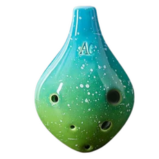 JK 繁星夜空 6孔中音C調陶笛, 短吹嘴(極光綠), 單一商品, 1個