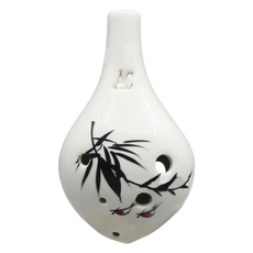 JK 6孔中音C調化石陶笛, 長吹嘴(喜鵲), 單一商品, 1個