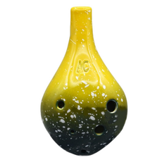 JK 繁星夜空 6孔中音C調陶笛, 長吹嘴(檸檬黃), 單一商品, 1個