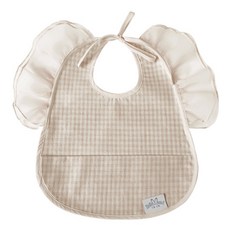 bellement 嬰兒格紋雪紡防水圍兜, Coco Beige, 1件, 1件