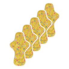 eechae 花朵一體成型棉質衛生棉 黃色花朵, 大型, 5個, 1入