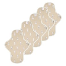 eechae 花朵一體成型棉質衛生棉 米色, 5個, 1入, 小型