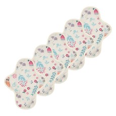 eechae 花朵一體成型棉質衛生棉 白色錦鯉, 5個, 1入, 小型