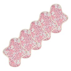 eechae 花朵一體成型棉質衛生棉 粉紅花朵, 5個, 1入, 小型