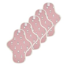 eechae 花朵一體成型棉質衛生棉 粉紅色, 小型, 1入, 5個