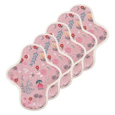 eechae 花朵一體成型棉質衛生棉 粉紅錦鯉, 5個, 1入, 小型