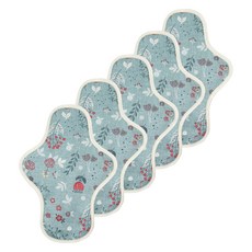 이채 플라워 일체형 면생리대 블루코이, 5개, 1개입, 중형