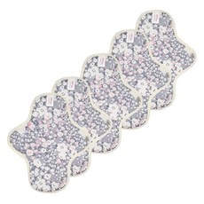 eechae 花朵一體成型棉質衛生棉 灰色花朵, 5個, 1入, 小型