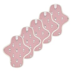 eechae 花朵一體成型棉質衛生棉 粉紅色, 小型, 1入, 5個