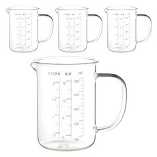 더나인 밀리온스 내열유리 계량컵, 500ml, 4개