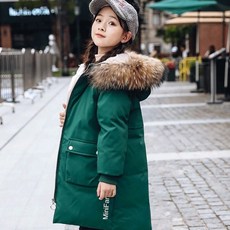 Starbean 女童大口袋毛皮連帽長款襯墊毛衣