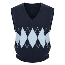 Sellys 菱格紋V領短版背心 I4C-CVT017