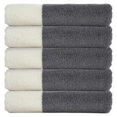 Dr. Cotton 優質先染圖案毛巾 180g 40支精梳棉, Luminous 深灰, 5個