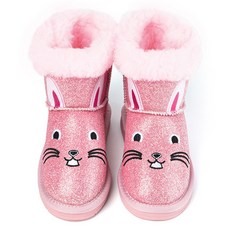 STOE 女童小兔毛皮靴子