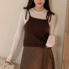 KnitNJean 女款蝴蝶結綁帶針織蒙特爾馬甲背心