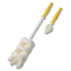 베이비베어 국내 제조 엠보 일자 젖병솔 + 젖꼭지솔 세트, 옐로우, 1세트