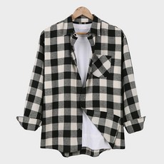 단군 남성용 셰퍼드라인 루즈핏 체크패턴 셔츠