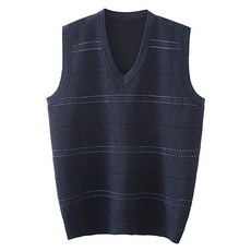 男款DM V領緹花針織背心